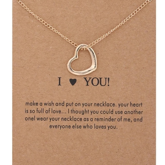 Jewelry - 5 for $25 Heart Pendant Gold Color Necklace